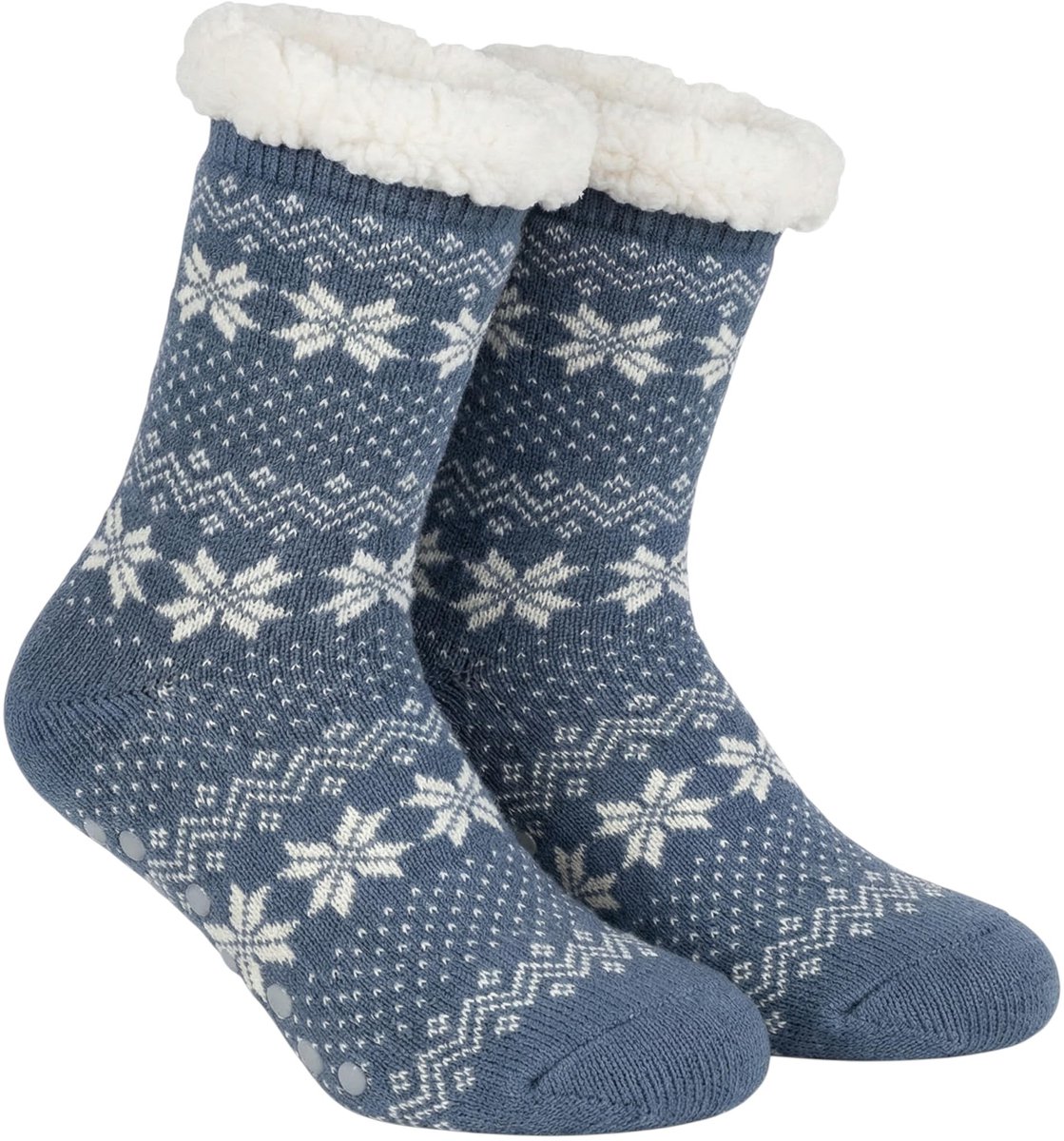 Dailygoods - Cosensi - Dailygoods - Huttensokken Dames met ABS-zool en Fleecevoering, Eenheidsmaat 36-42