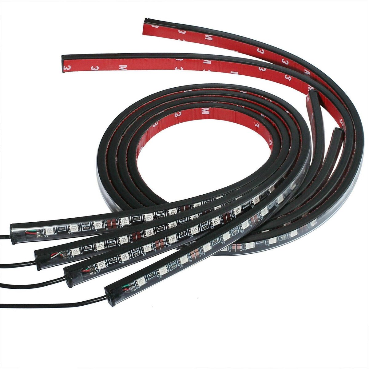 Dailygoods - Cosensi - Dailygoods - Dailygoody - Auto Interne RGB LED Strips - Muziek Controle - Verstelbare Kleur - Neon Verlichting - Onderbody Lampen - 12V - Geschikt voor Auto