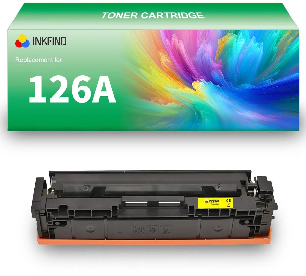INKFIND 126AU (CE312A) Geel tonercartridge compatibel met HP 126A (CE312A) Geel en Canon Cartridge 729 Geel en HP 130A (CF352A) Geel - 1-pack Geel