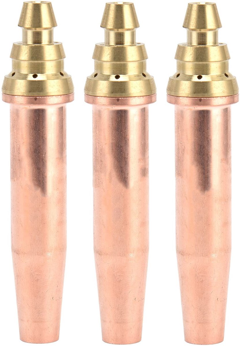 Dailygoods Dailygoody Zuurstof Snijbrander Gas Torch Tips Hittebestendig Koper Snijmachine Nozzles Voor Laswerk 3Pcs Set