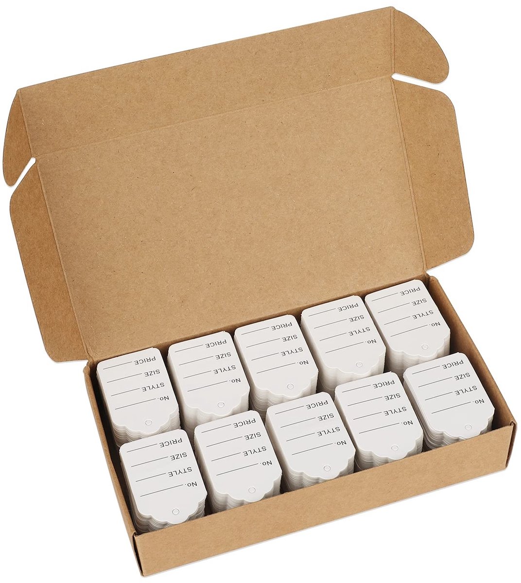 Dailygoods - Dailygoody - Prijsetiketten - Mini prijskaartjes - 1000 stuks - 3,2 x 5 cm - Markeringsetiketten - Voor sieraad en kleding - Karton