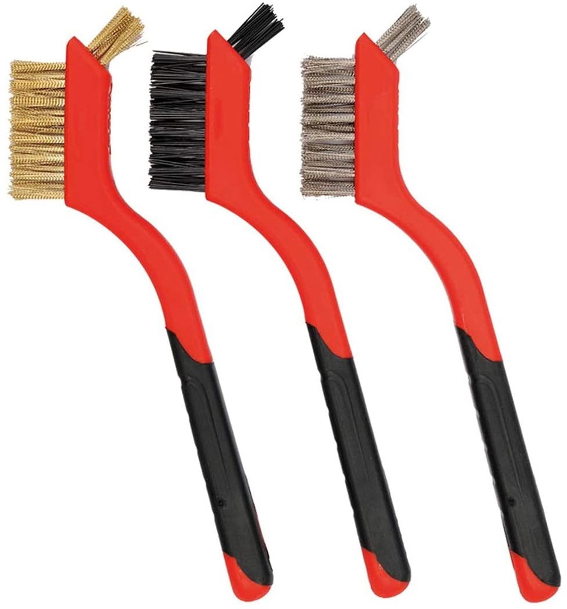 Dailygoods - Dailygoody - 3-delige reinigingsborstelset - Draadborstelset - Voor nauwkeurige reiniging - Messing en roestvrij staal - Geschikt voor verschillende o...