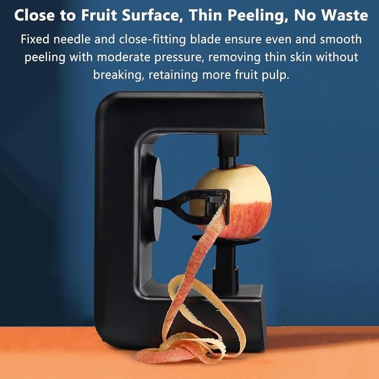 Elektrische Schilmachine - Fruit en Groente - Snel Schillen - Automatische Uitschakeling - 26x13.5x17 cm - Zwart — afbeelding 2