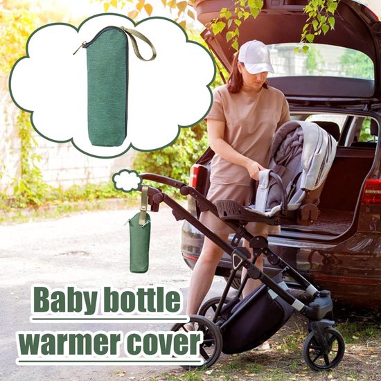 Koeltas voor moedermelk - warme hoes voor flesjes, thermotas voor babyfles - draagbare dikke reistransporthouder, geïsoleerde deken voor kinderfles, Groen, Se référer au descriptif, Zie beschrijving — afbeelding 4