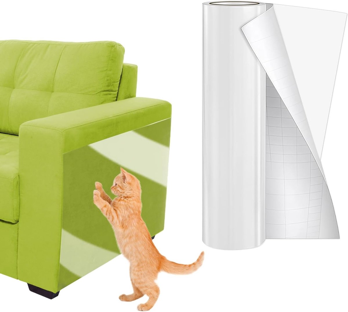 Anti-Krabbeschermers van Transparant PVC voor Meubels, Banken en Deuren - Bescherming Tegen Katten en Honden, Ideaal voor Deurpanelen en Muren, 3 m x 20 cm