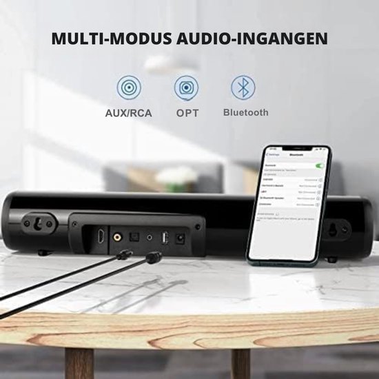 SNJY® Soundbar - TV Speaker - Home Cinema - Gaming Soundbar - 30 W - Zwart van SNJY — afbeelding 3