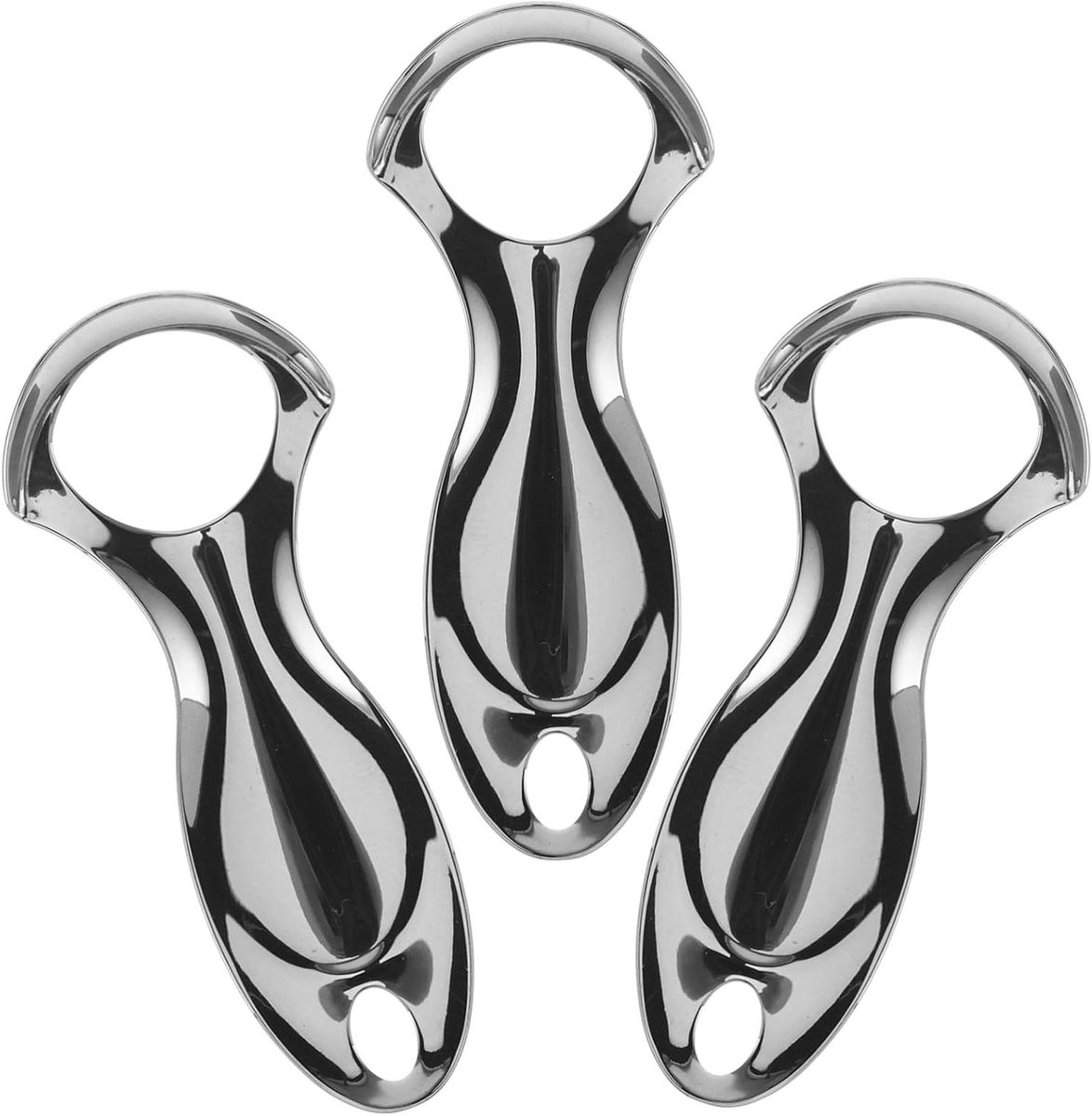 Metalen Tongschraper - Tongreiniger Set - Frisse Adem - Roestvrij Staal - 3 Stuks - Hemelsblauw