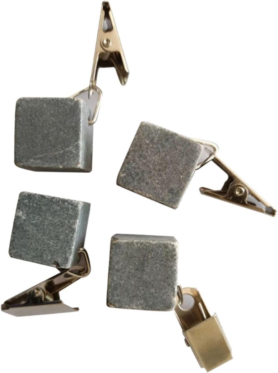 Tafelkleed Clips - Tafelkleed Gewichten - Buiten Eten - Zware Marmeren Steen - 4 Stuks - Grijs
