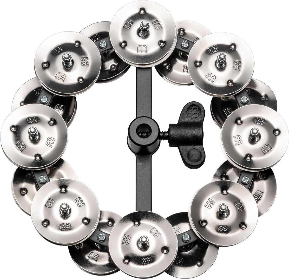 Hihat Tamboerijn - Bekken Accessoire - Muziek Maken - Dubbele Rij Jingles - 5 Inch - Zwart