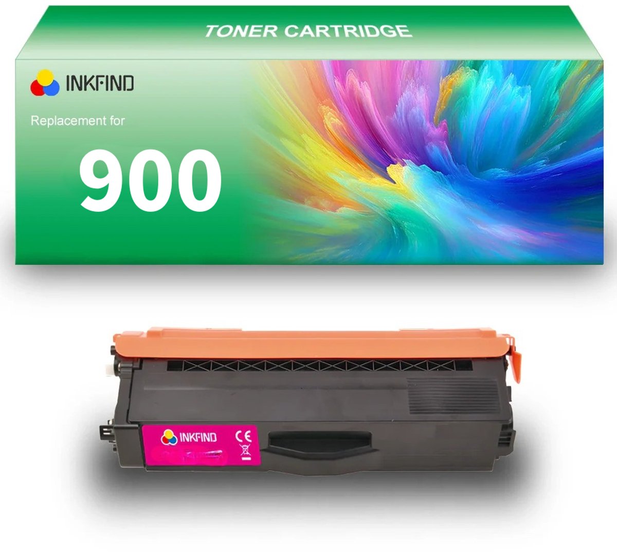 INKFIND TN900 Magenta tonercartridge compatibel met Brother TN-900 TN900 Magenta geschikt voor Brother MFC-L9550CDWT,L9200CDWT,L9300CDW - 1-pack Magenta