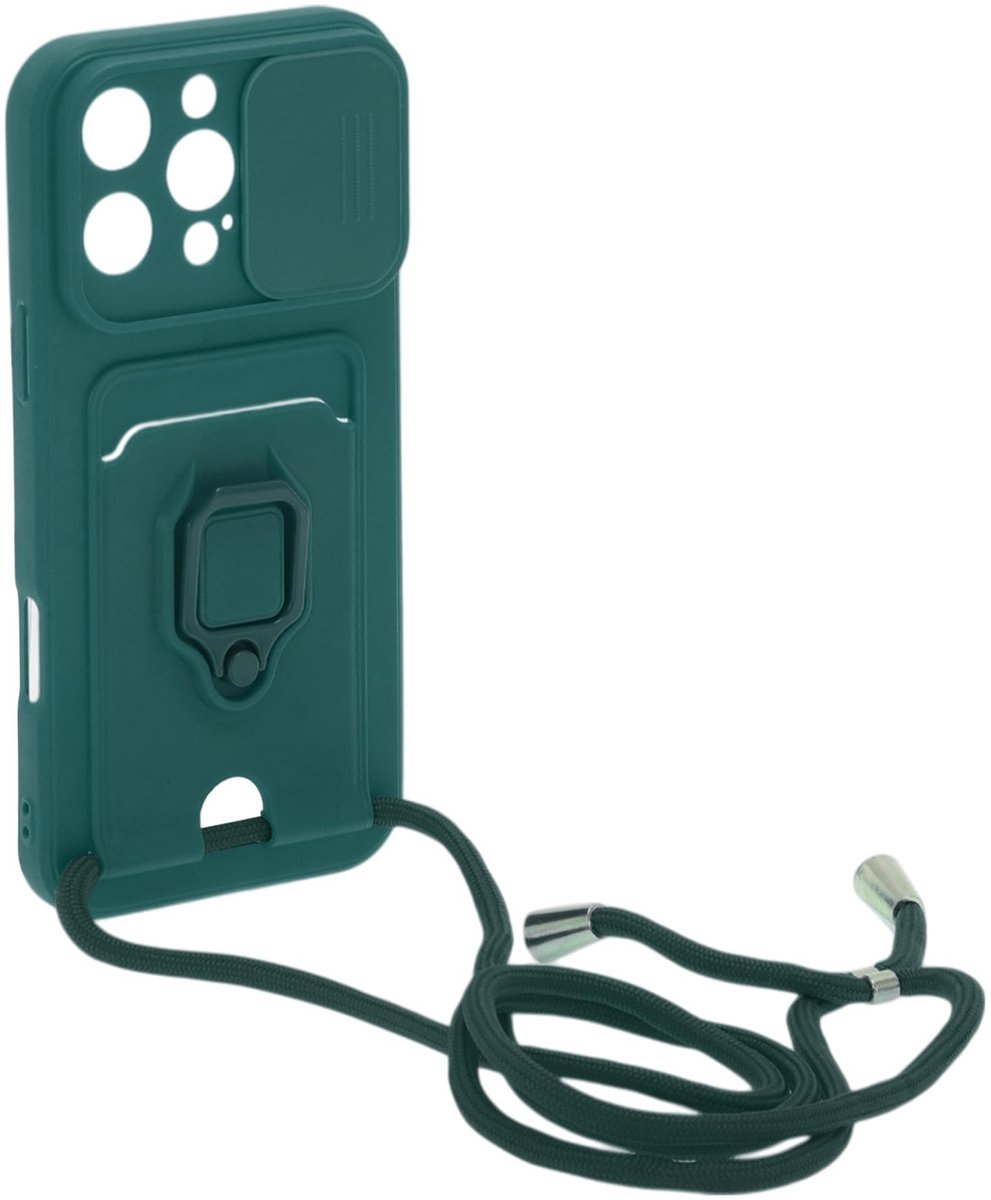Dailygoods - Telefoonhoesje met Verstelbare Halsketting voor iPhone 16 Pro Max Groen