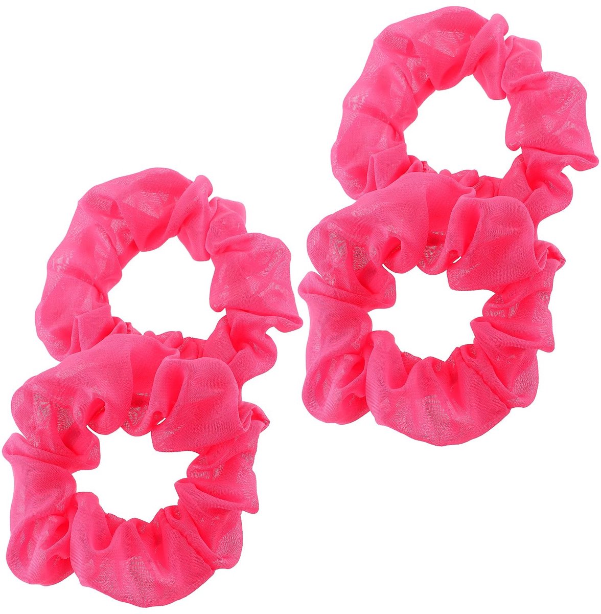 Dailygoods - Innovra - Set van 4 Neon Scrunchies voor Haar in 80s-Stijl