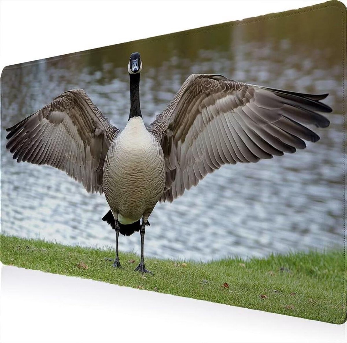 Gaming muismat, XXL 1000 x 500, muismat voor ganzen, groot formaat, bureauonderlegger, antislip onderkant van natuurlijk rubber, waterdicht en vuilafstotend, voor pc, laptop dier W0G1-796