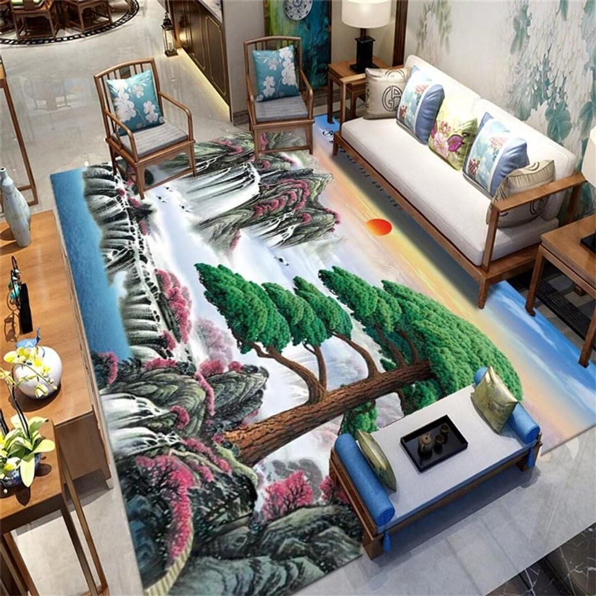 Decoratief Vloerkleed - Zachte Vloerbedekking - Woonkamer Inrichting - Machinaal Geweven -