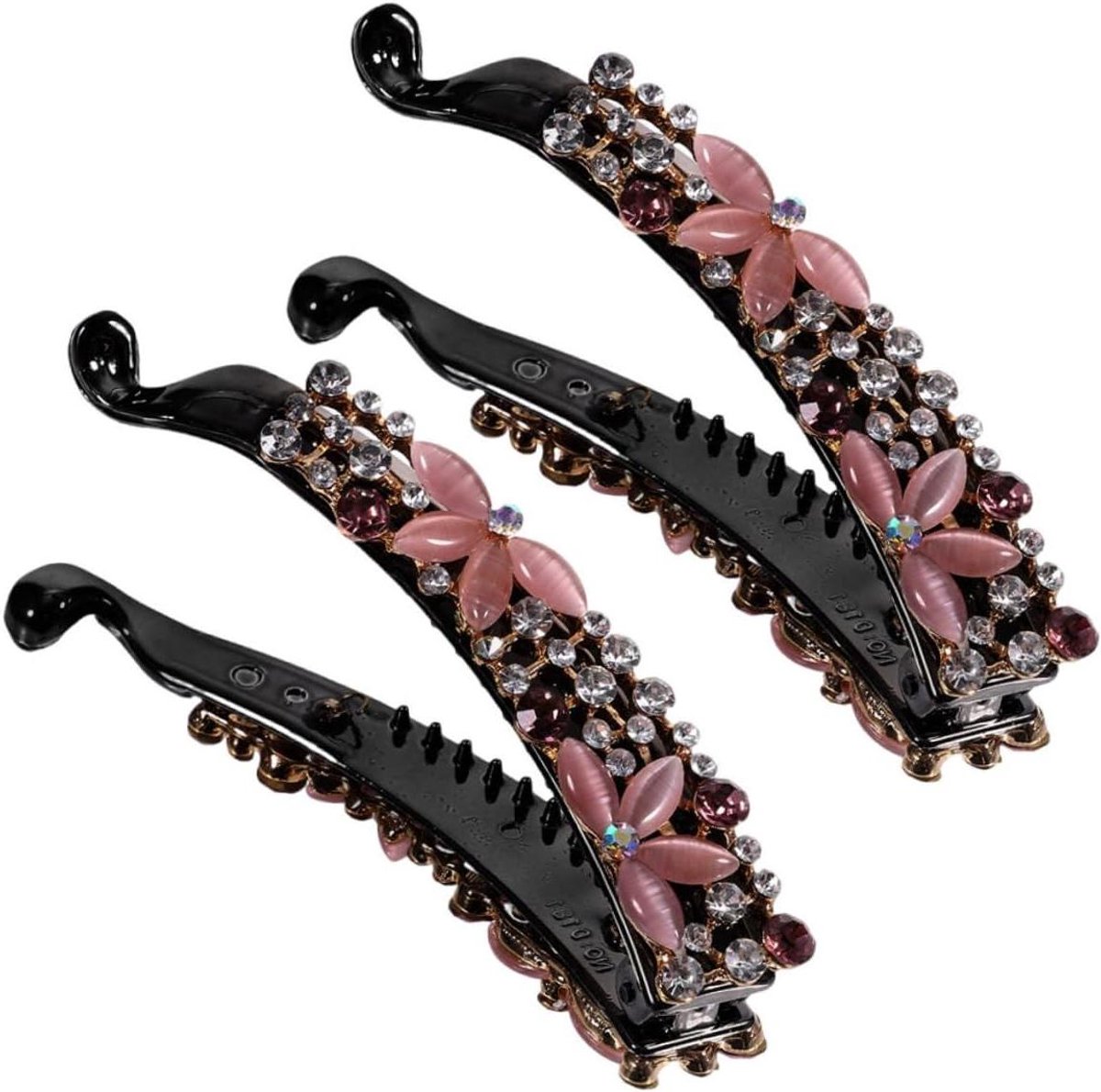 Bananenklemmen Dames - Haarkam Strass - Haar Styling - Sprankelend Design - 8.7 cm - Multicolor