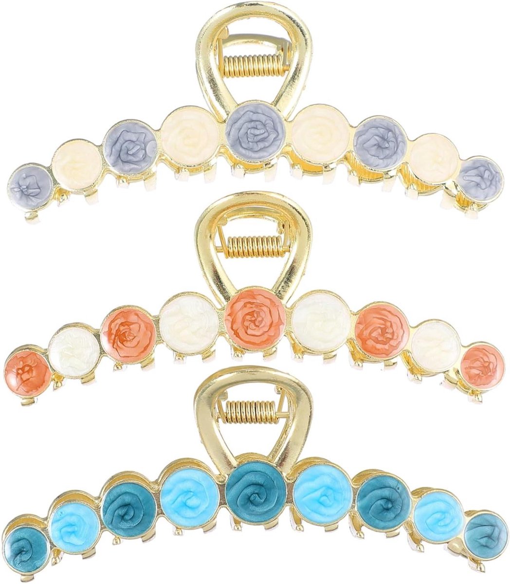 Haarclips Set - Haarklemmen Dames - Haar Stijlen - Antislip Ontwerp - 3 Stuks - Willekeurig