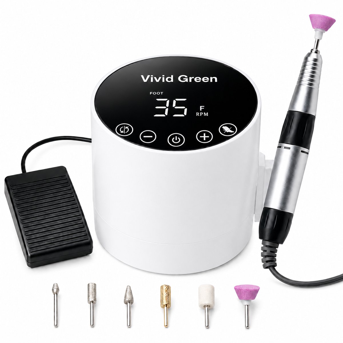 Elektrische Nagelvijl - Nagelfrees Complete Set 35000 RPM - Manicure & Pedicure - Vivid Green
