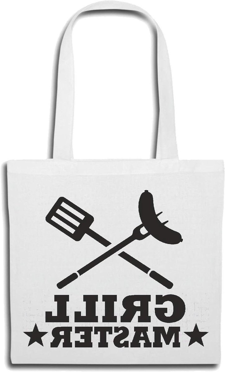 Schoudertas - Katoenen tas - Dagelijks gebruik - Vormbestendig design - 38x42 cm - Wit