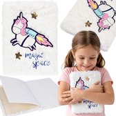 Carnet/agenda peluche Licorne en lignes A5