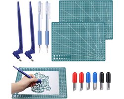 SnelShoppen - Craft Cutting Tool 360 Degrees met 6 Vervangbladen, 2 Snijmatten, 2 Schalen voor Creatieve Knutselprojecten en Scrapbooking
