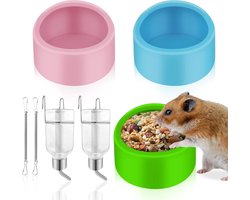 Hamstervoer en 2 Hangende Waterflessen voor Kleine Huisdieren zoals Cavia's en Vogels - Perfecte Set voor Dierenliefhebbers