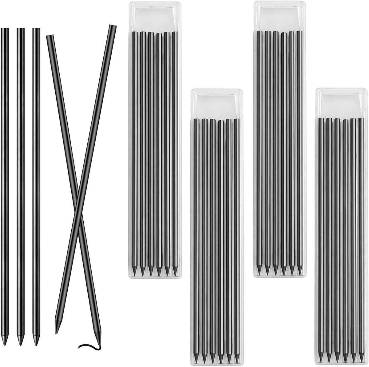 24 Stuks Houten Potlood Navullingen, 2.8mm Vervangingen voor Bouw en Houtbewerking, Ideaal voor Diepe Gaten