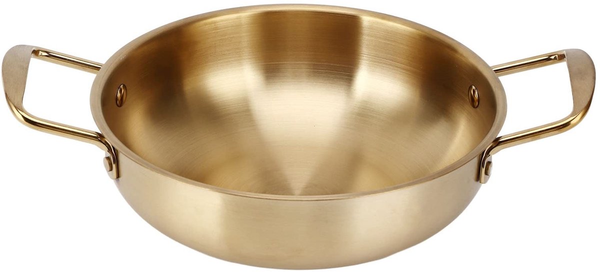 Dailygoods - Dailygoody - Goud Koreaanse Ramen Braadpan - Draagbare Keuken - 20cm - Multif
