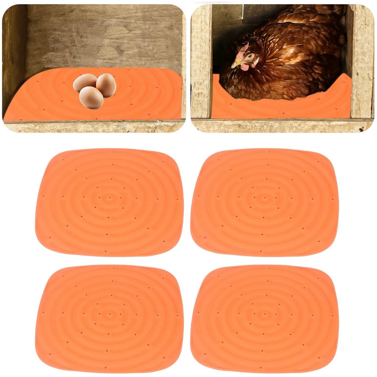 Dailygoods - Dailygoody - Kip Nesting Pads - Wasbare Nestbox Kussens - Herbruikbare Eierleggende Matten - Oranje - Pluimvee Nest Box Pads - Geschikt voor Kippen - ..