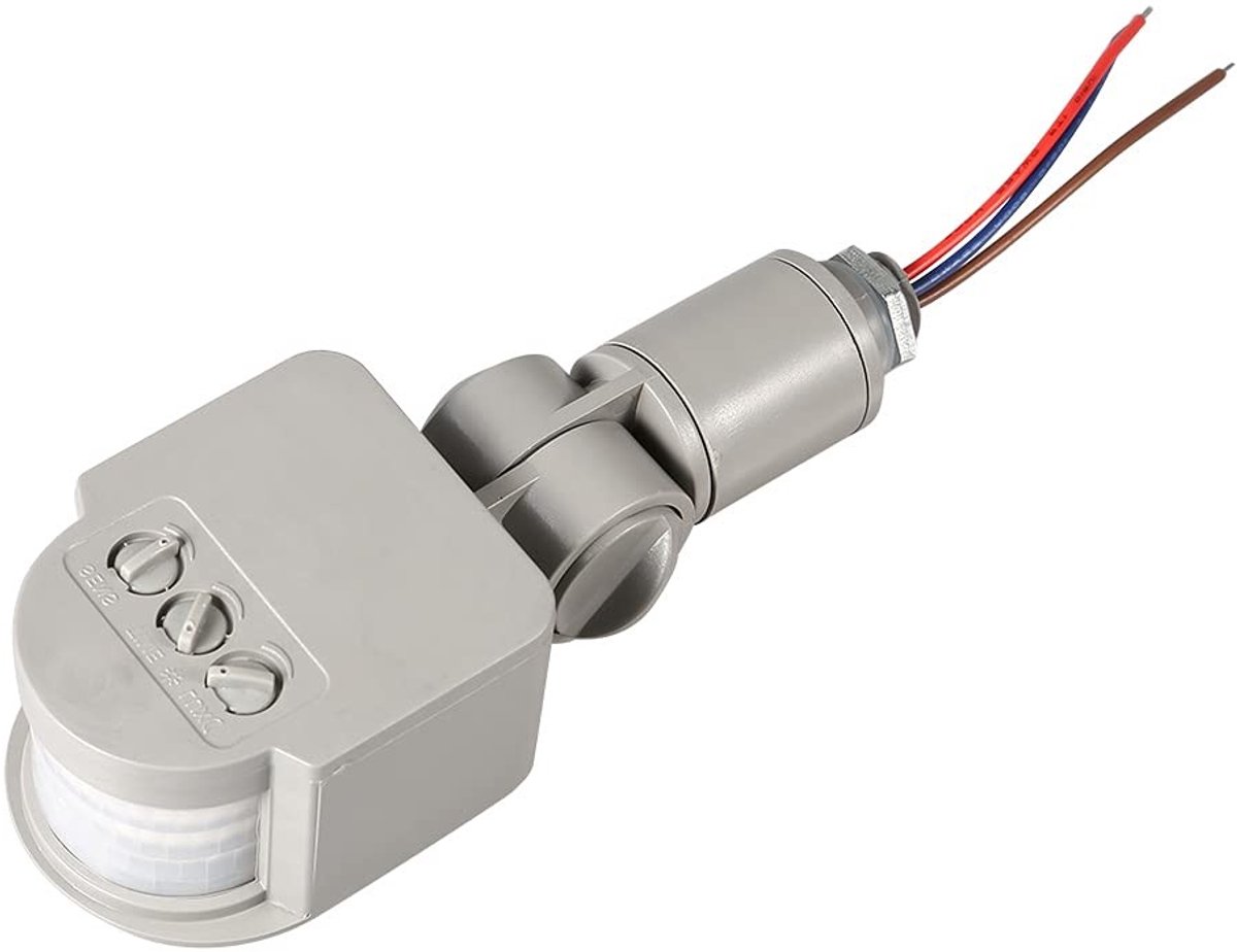 Dailygoods - Dailygoody - Bewegingssensor Buitenverlichting - Infrarood Sensor - Eenvoudig te Installeren - Grijs - Energiebesparend - Geschikt voor Buiten - Grijs