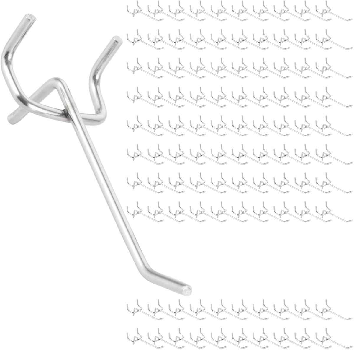 Dailygoods - Dailygoody - Gatenwandhaken - Gereedschapswandhaken - Robuust en duurzaam - Zilverkleurig - Ophanghaken voor gereedschap - Geschikt voor muur, garage