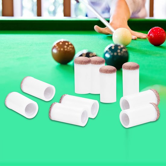 Dailygoods - Dailygoody - Pool Tips Set - 10-delige - Hoogwaardige Kwaliteit - Duurzaam en Betrouwbaar - Voor Billiard Cue Vervanging - Perfect voor Billiards - Wi van Dailygoods — afbeelding 2