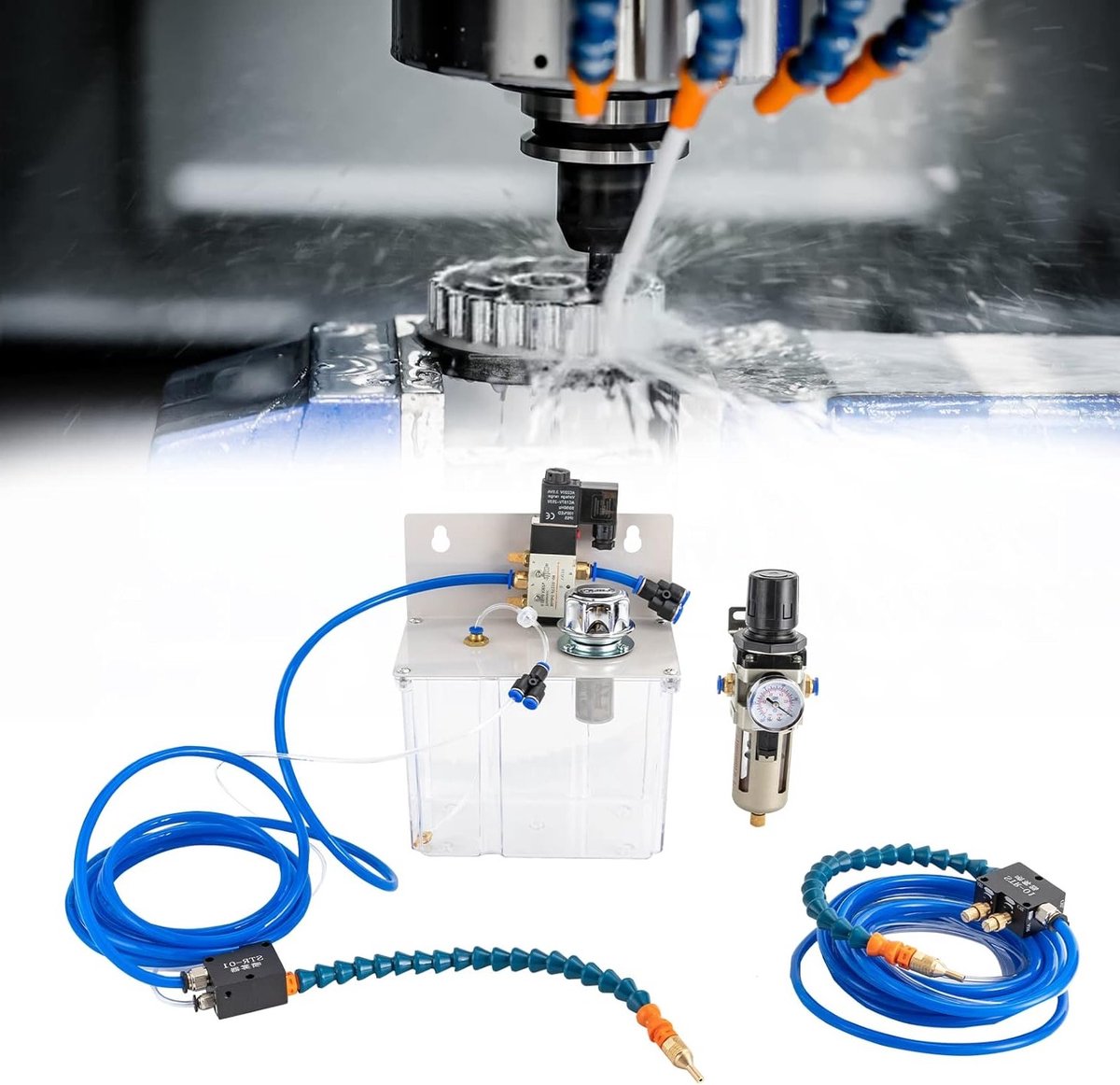 Koelspray Systeem voor Metaalbewerking, CNC Frees- en Draaimachine, Spray Koelvloeistof voor Precisie Snijden en Graveren