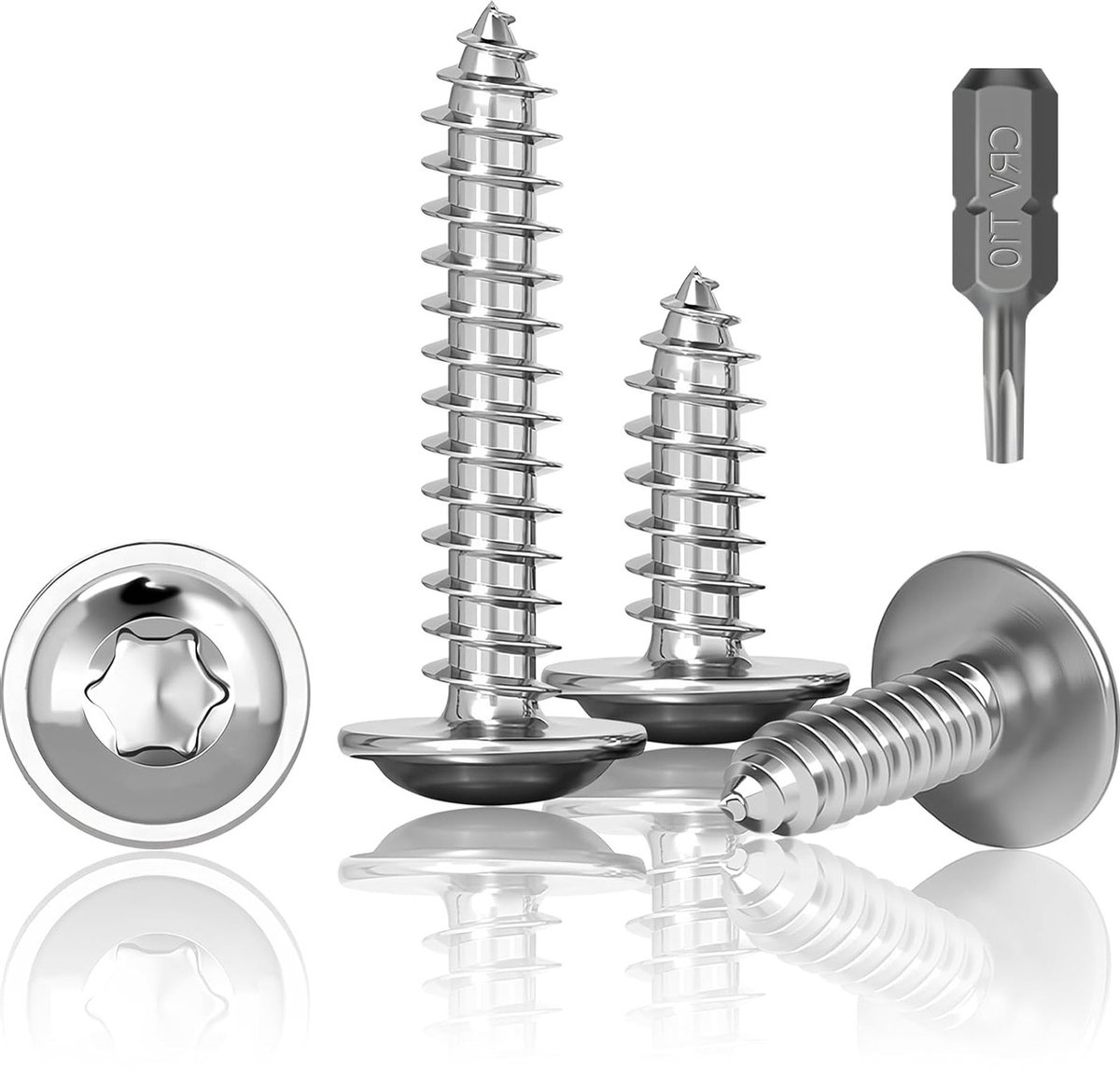 Set van 150 RVS Torx Schroeven M3 x 18 mm met Platenkop, Zelftappende Schroeven voor Hout, Volledige Draad en Corrosiebestendig