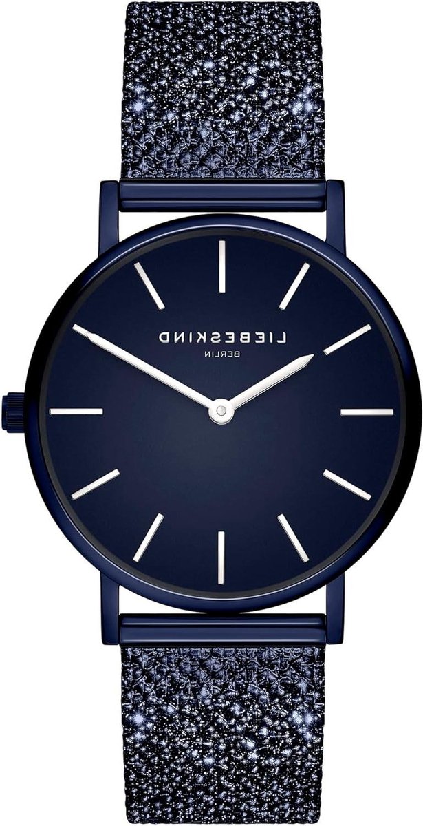 Dameshorloge - Polshorloge Elegant - Dagelijks Gebruik - Glitter Mesh Band - 34 mm - Blauw
