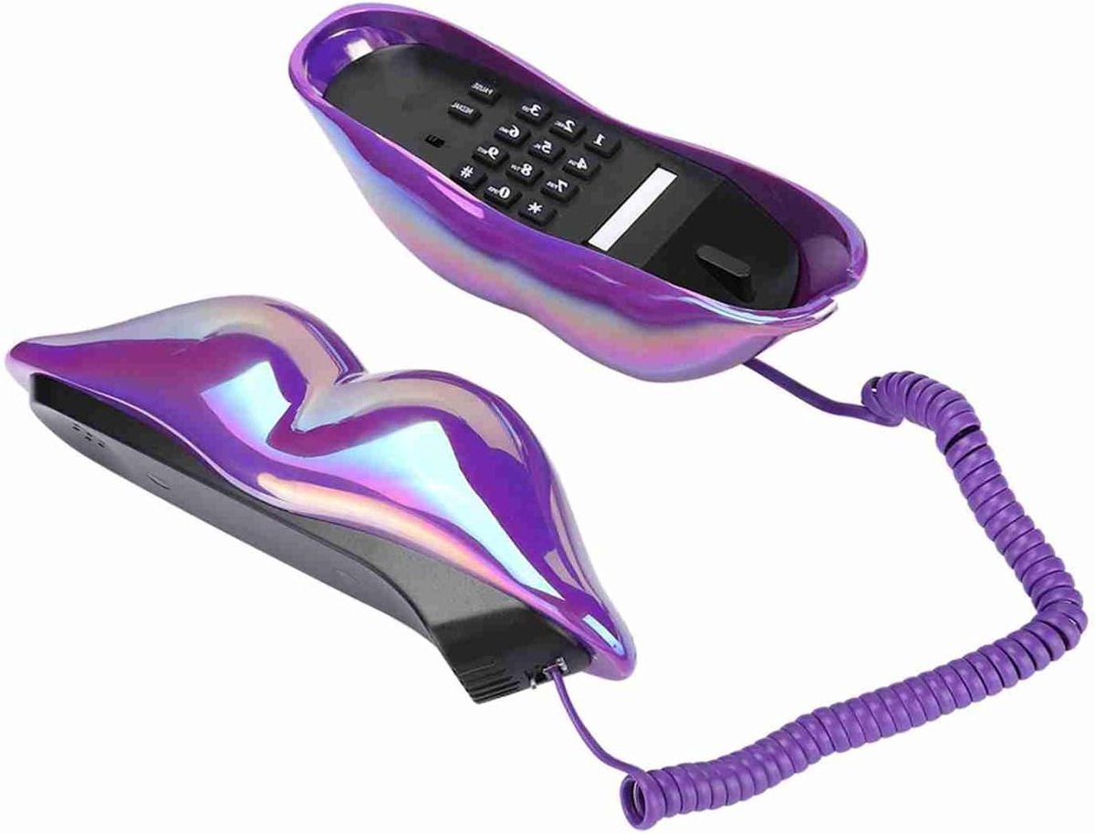 Vaste Telefoon - Desktop Telefoon - Thuis Kantoor - Nummer Opslag - 24 cm Pakket - Dieppaars
