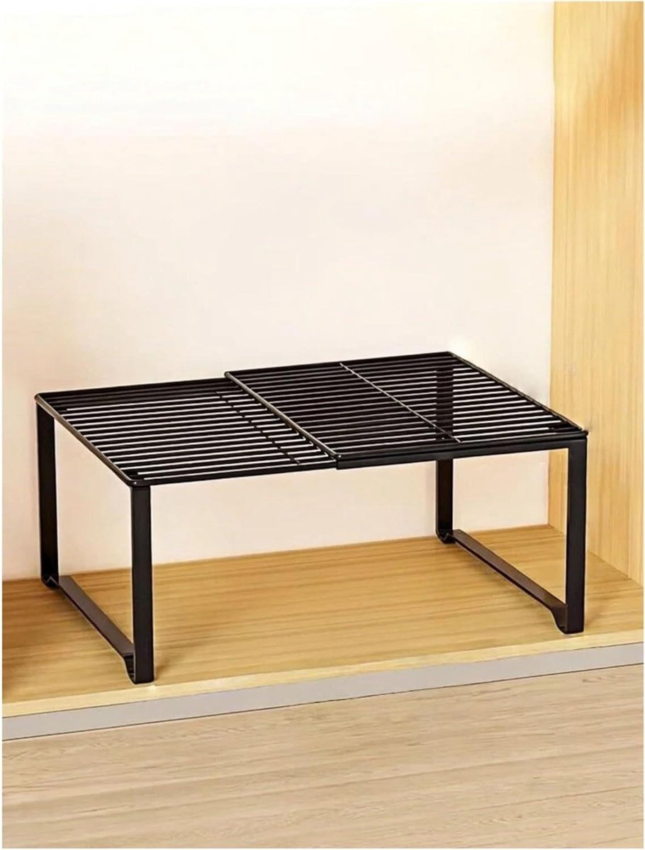 Plank Organizer - Kast Divider - Ruimte Besparen - Telescopisch Ontwerp - 35x22 cm - Zwart