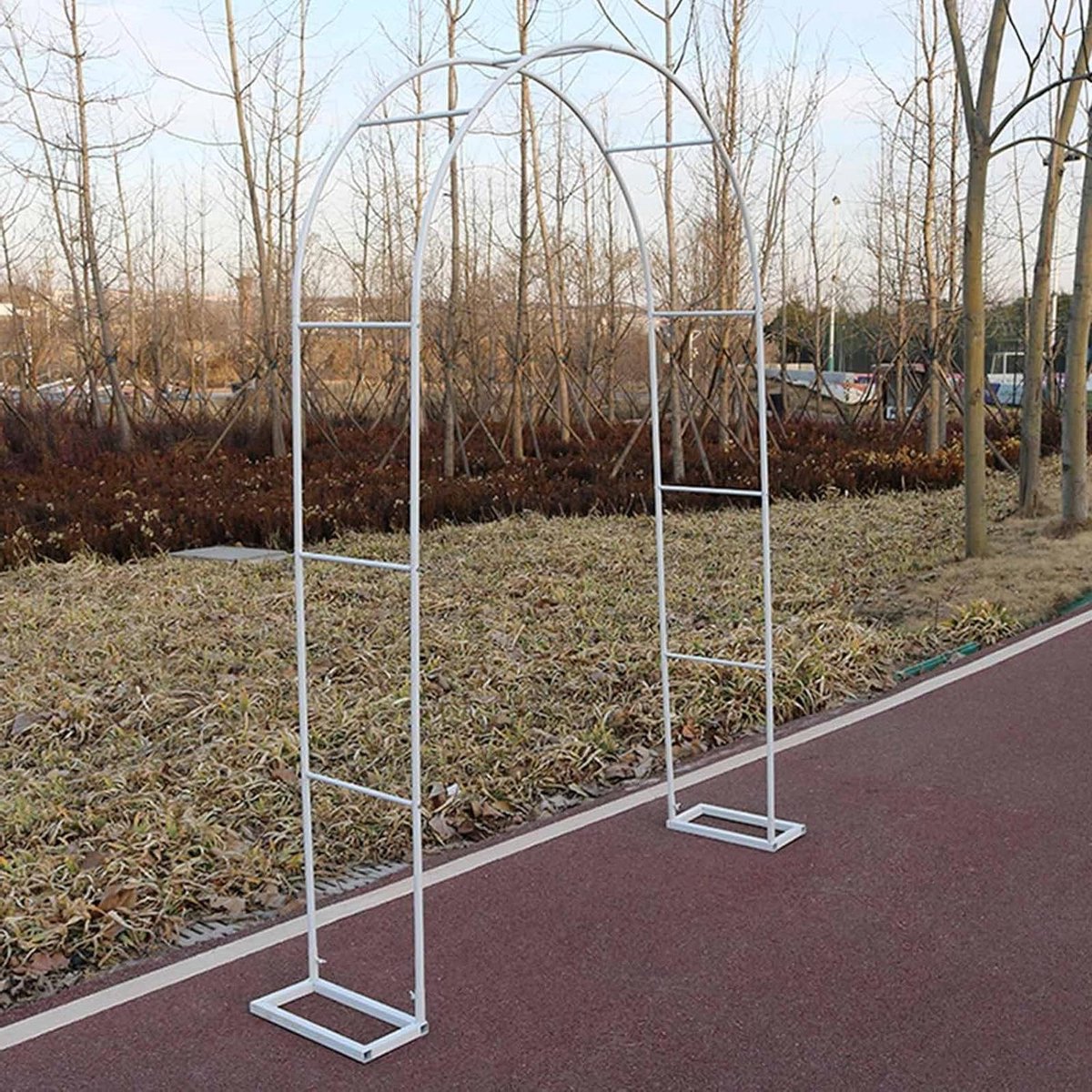 Tuinboog - Rozenboog - Planten Ondersteunen - Gegalvaniseerd Metaal - 220cm Hoog - Wit