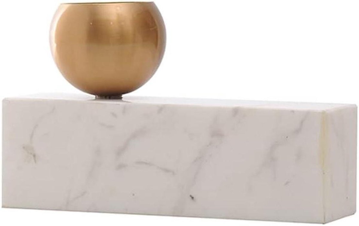 Creatieve Kandelaar - Marmeren Metalen - Elegante Decoratie - Handgemaakt Gepolijst - Korte & Hoge Maat - Zwart Wit