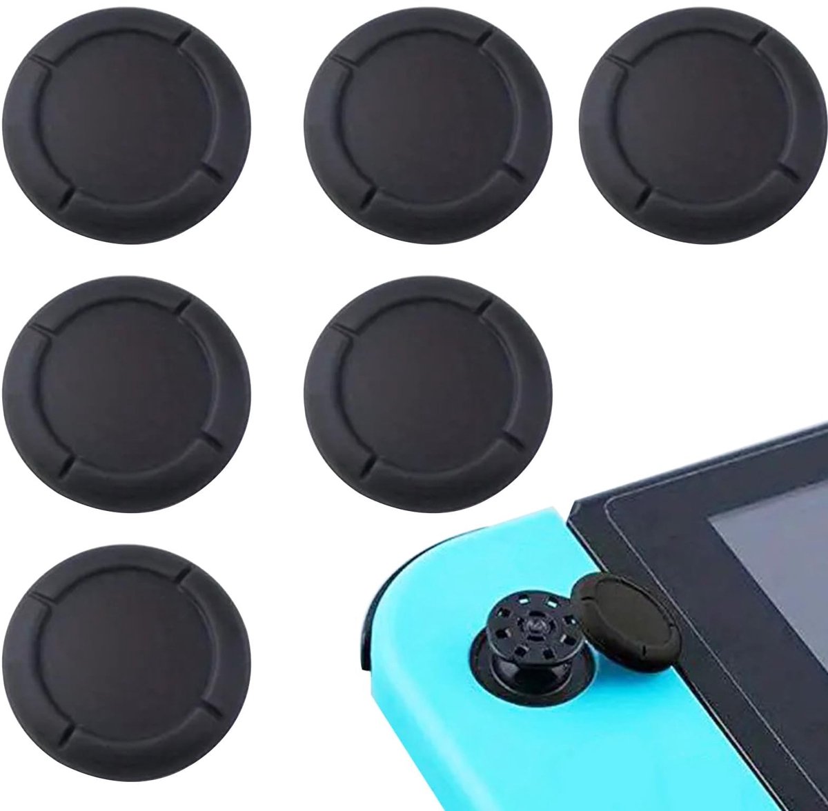 Dailygoods - Dailygoody - Joystick Doppen voor Nintendo Switch - Siliconen Thumb Grips - Verbeter Grip en Comfort - Zwart - Accessoire voor Gaming - Geschikt voor