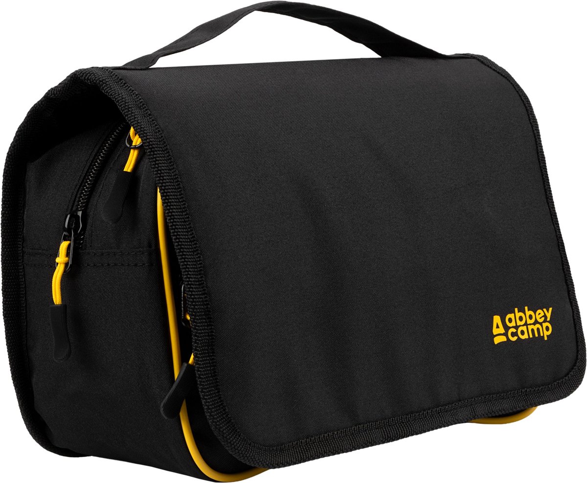 Abbey Camp Toilettas Organizer- Reistoilettas - Zwart - Met Haak en Handvat - Compact