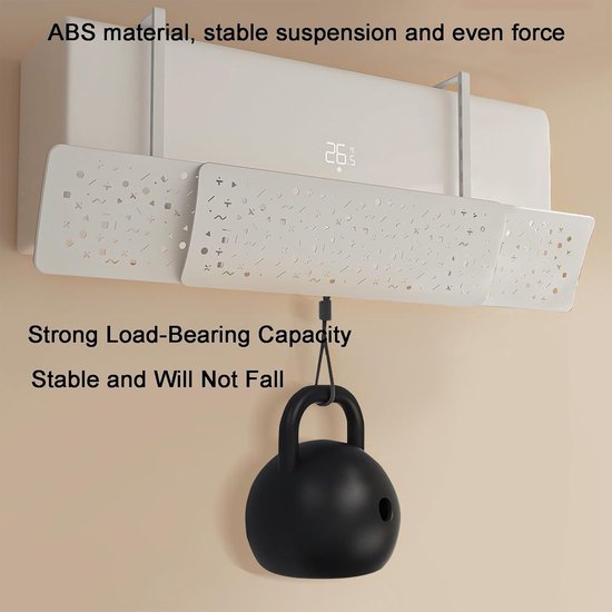 Airco Windscherm - Verstelbare Baffle - Comfort Verhoging - Intrekbaar Ontwerp - 50-88 cm - Wit — afbeelding 2