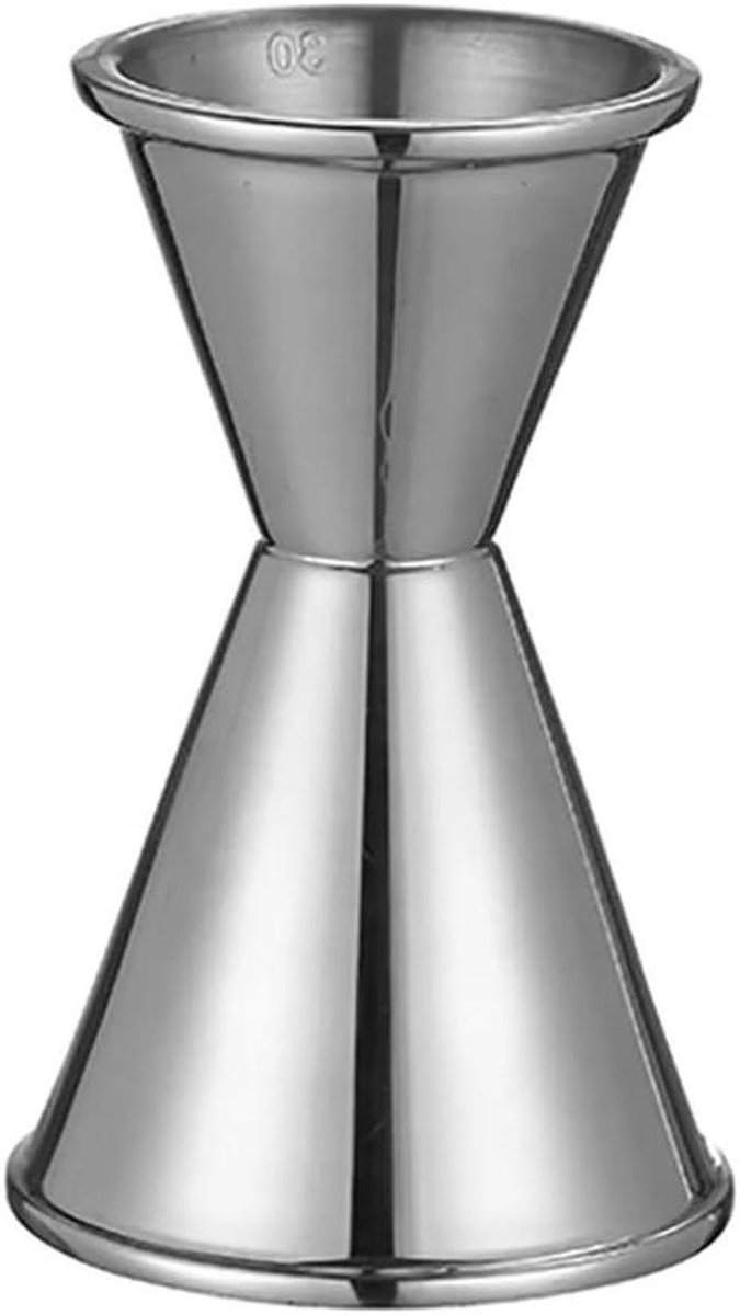 Dubbele Maatbeker - Cocktail Jigger - Cocktails Maken - Zwaar Ontwerp - 30ml 60ml - Zilver