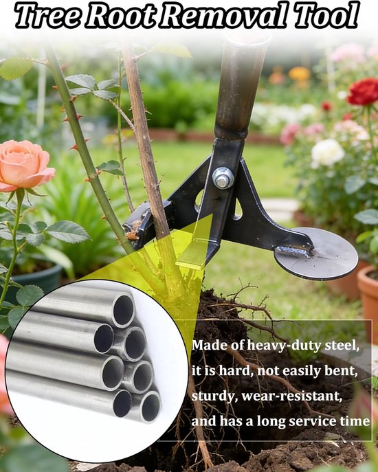 Wortelverwijderaar Gereedschap - Paaltrekker Stronkverwijderaar - Tuinonderhoud Klus - Arbeidsbesparend Hefboom Mechanisme - Zwaar Staal Constructie - Metaal — afbeelding 3