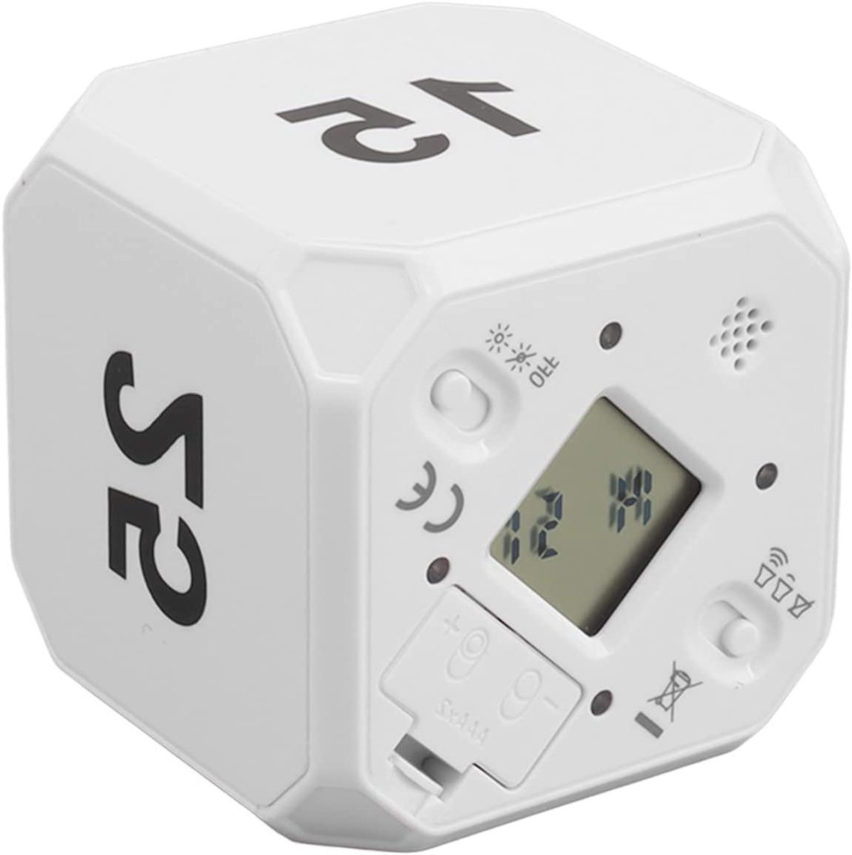 Kubus Timer - Tijd Management - Studeren Koken - Verschillende Modi - 7x7x7 cm - Wit