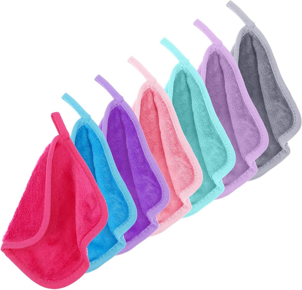 Set van 7 Herbruikbare Microfiber Gezichtsdoekjes voor Make-up Verwijderen en Gezichtsreiniging - 16 x 16 cm, Zacht en Duurzaam