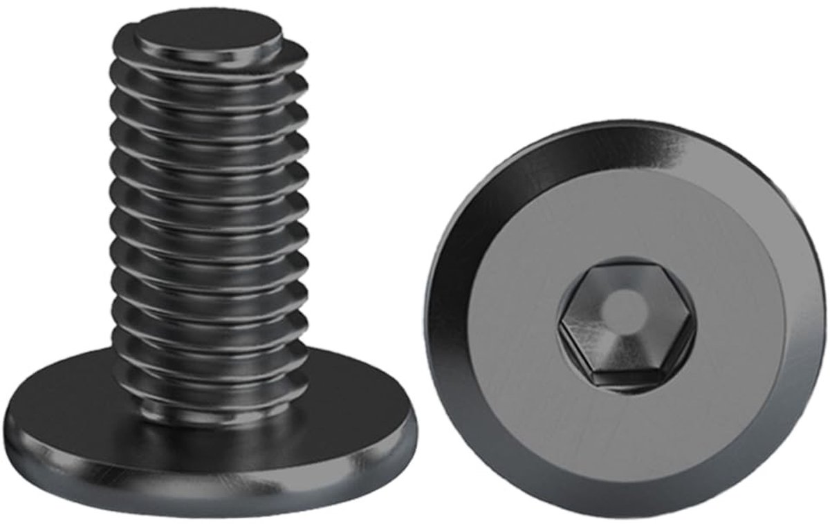 10 Stuks Zwarte Zeskant Platte Schroeven, RVS A2 V2A, M8 X 12mm, Roestvrij, Voor Meubelmontage