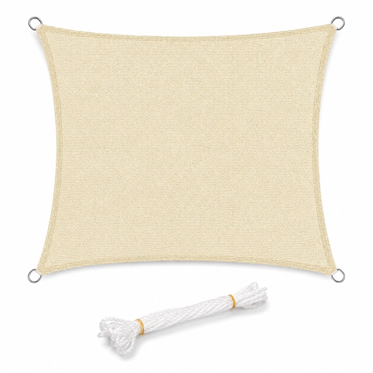 ITRONIQ Schaduwdoek 3x4 Meter - Rechthoekig Zonnezeil Voor Tuin Balkon Patio en Camping - UV Werend HDPE Schaduwzeil - Beige