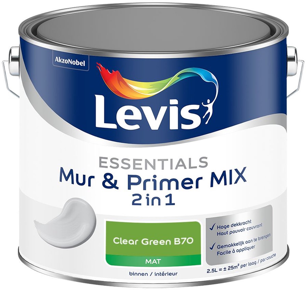 Levis - Essentials Mur & Primer Mix - Clear Green B70 - Mengverf - 2,5 L
