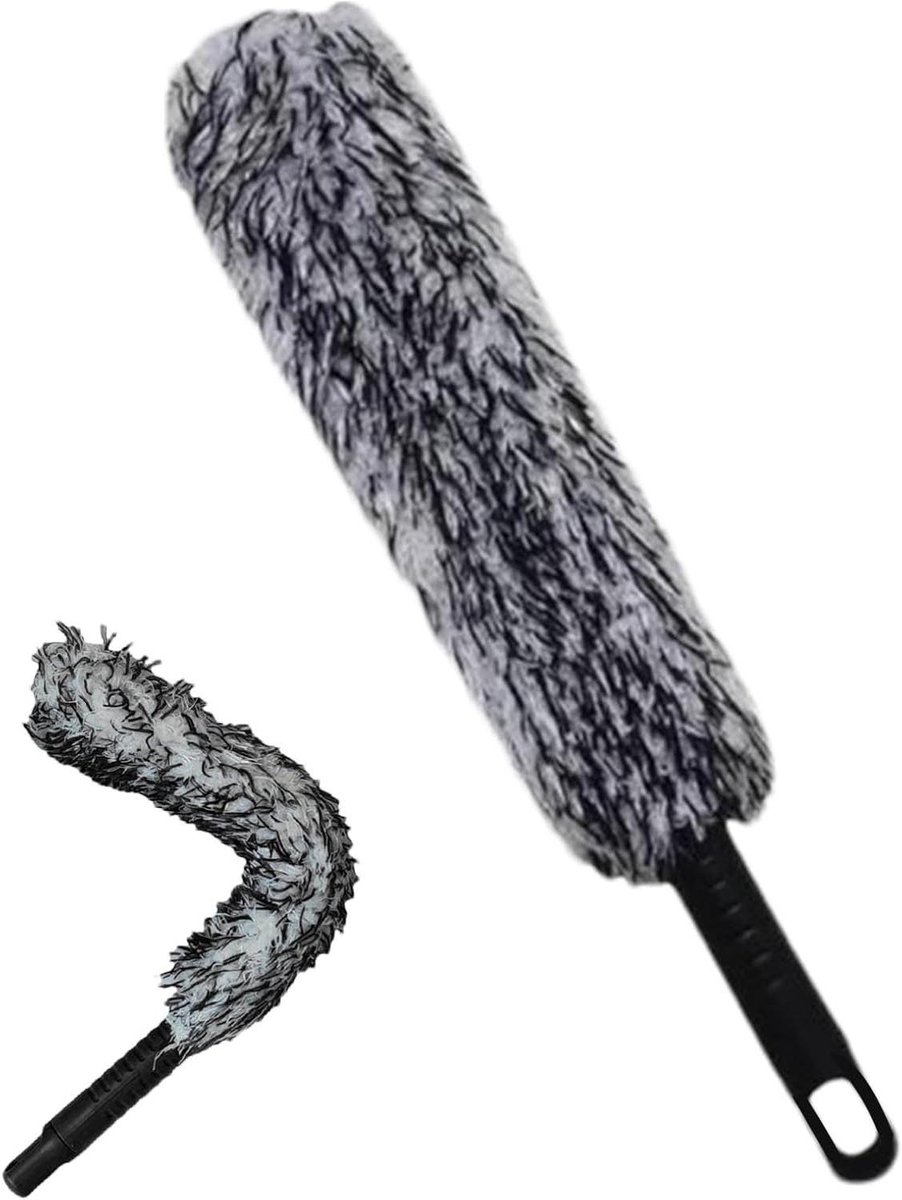 Wielborstel - Velgenborstel - Auto reinigen - Ultrazachte microvezel - 41 cm lengte - Zwart