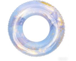Ulisem - Bouée - Bleue à paillettes - 80 cm de diamètre - Gonflable - PVC robuste - Résistante aux UV - Convient aux enfants et aux adultes - Aide à la flottabilité pour la plage et le lac
